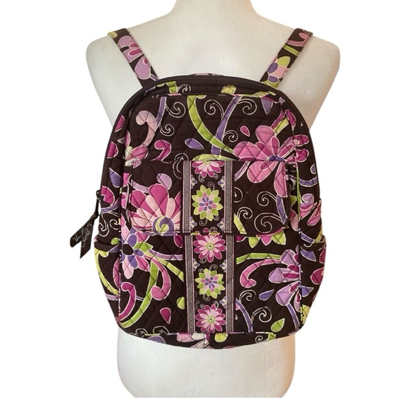 Vera Bradley Quilted Retired Purple Punch Floral Medium Backpack - Picture 1 of 8
